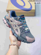 ASICS Tiger Gel-Kahana 8 Trail Sneakers in Gray, Pink & Navy