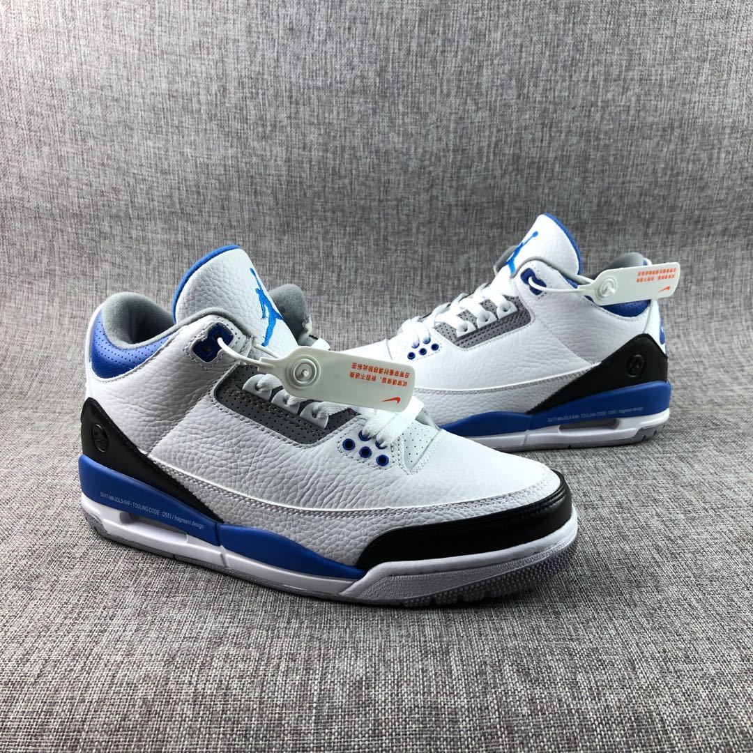 Fragment x Air Jordan 3 White Blue Sneakers CT8532-040