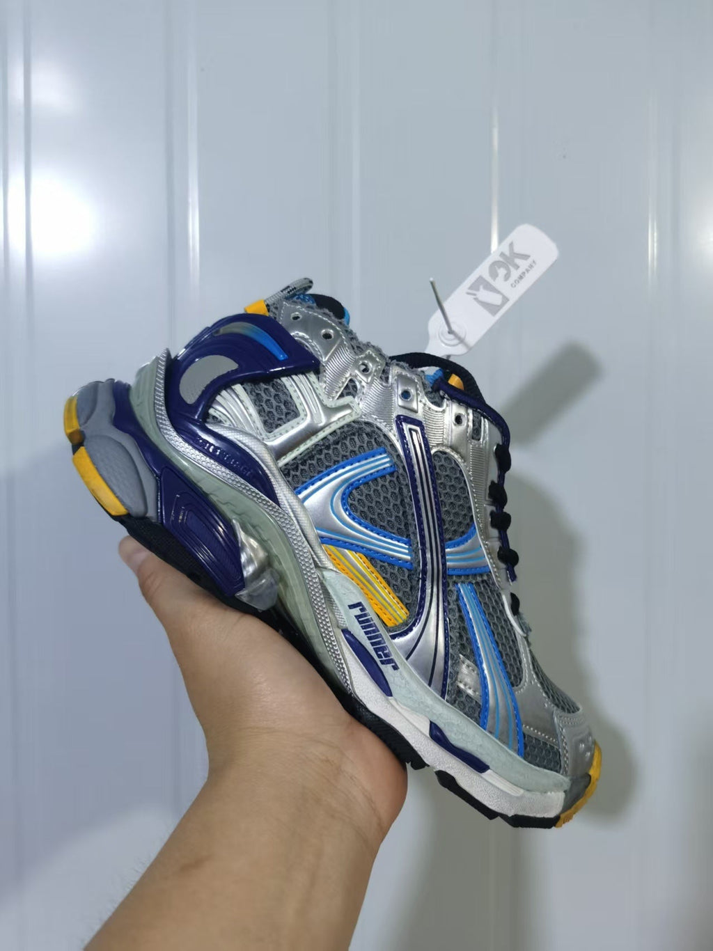 1474 Mesh Runner Sneakers in Grey, Blue and Orange