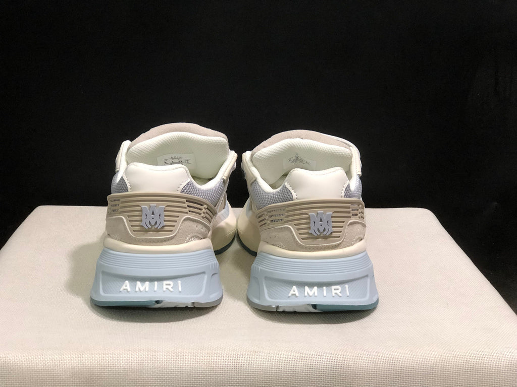 AMIRI MA Runner Sneakers Beige and Light Blue