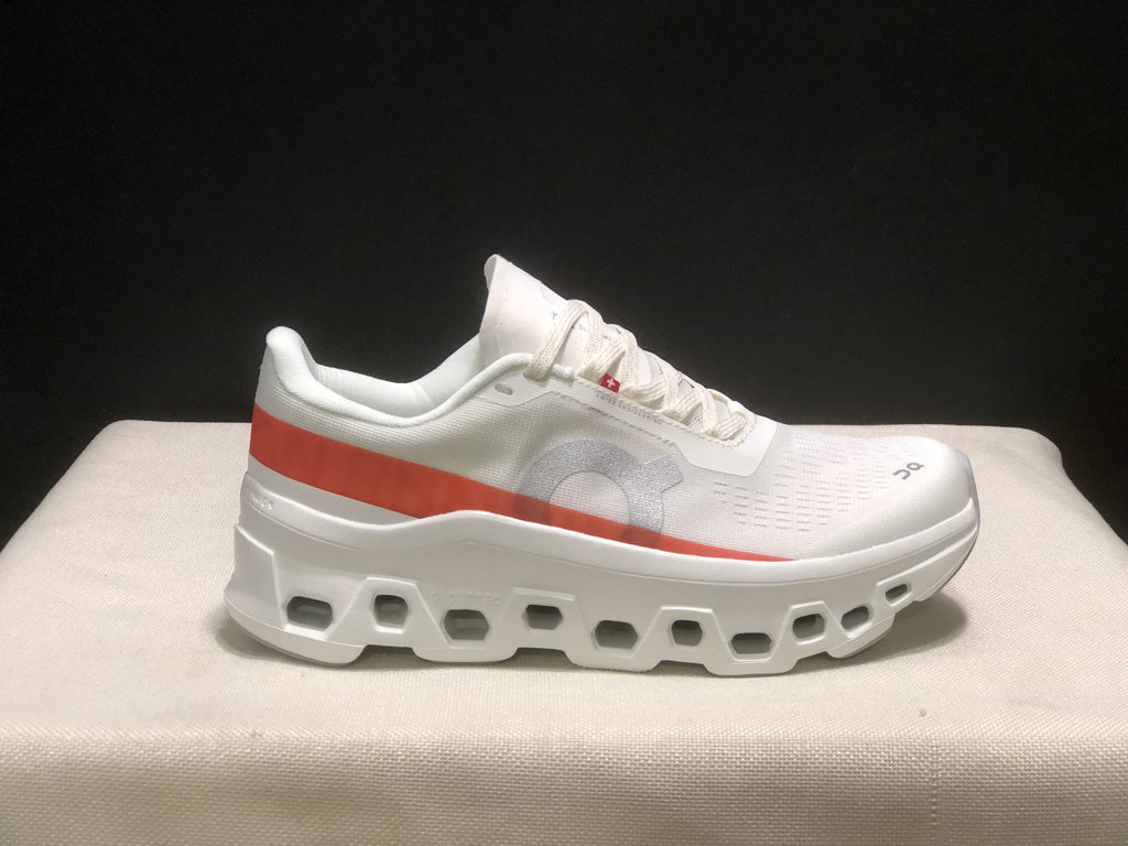 On Cloudmonster 1 White Coral Running Sneakers
