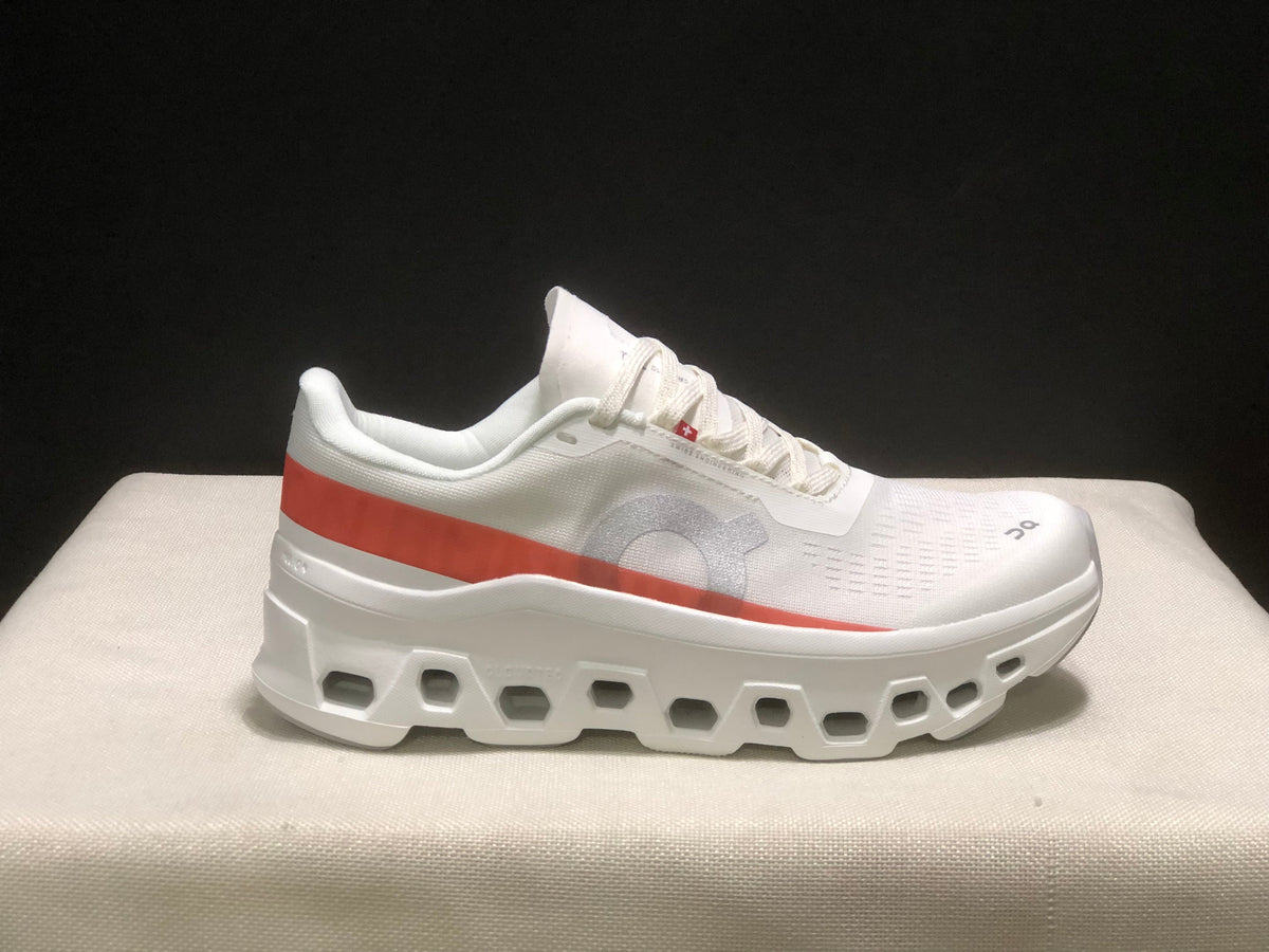 On Cloudmonster 1 White Coral Running Sneakers