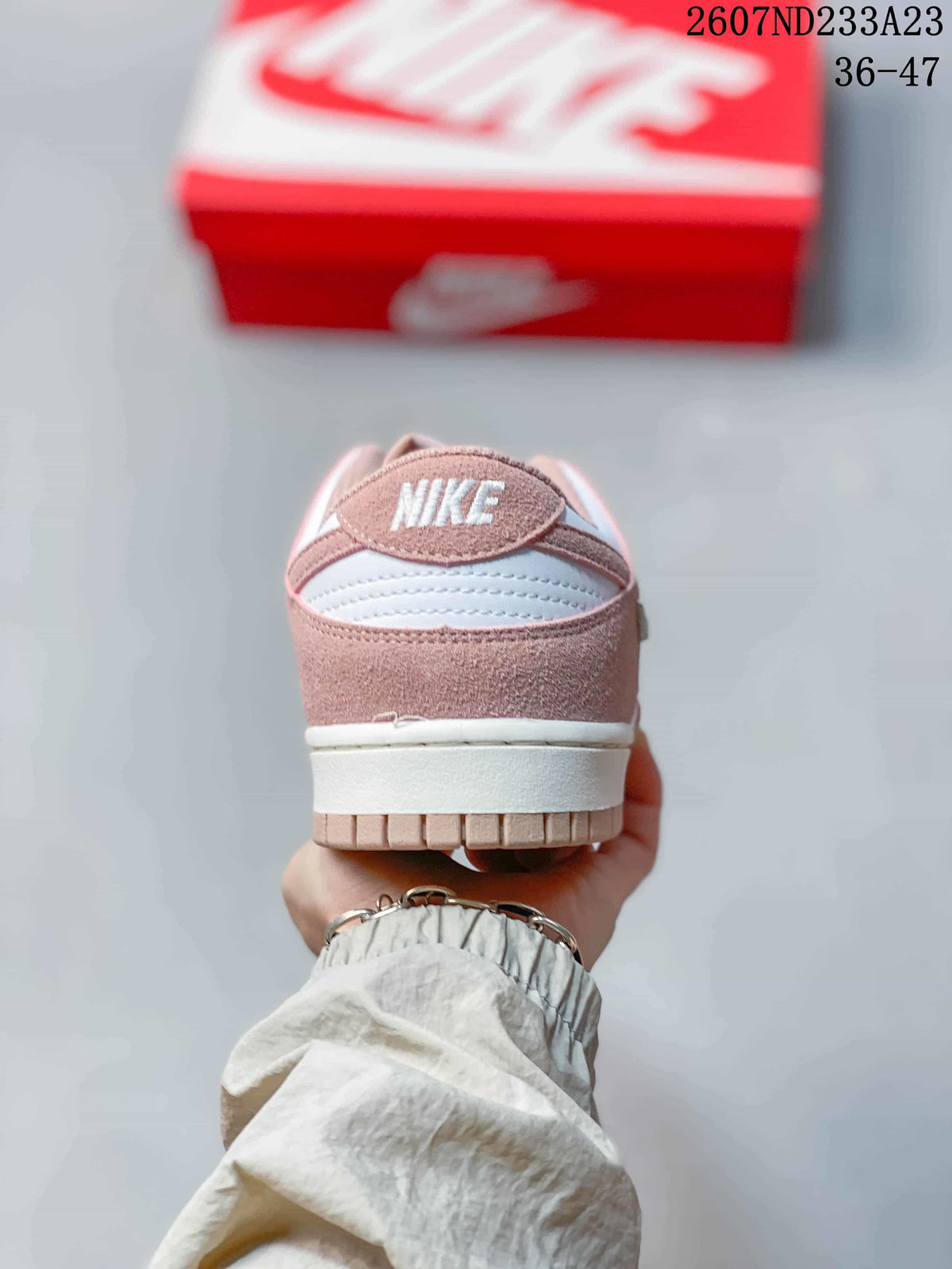 Nike SB Dunk Low Pro Pink and White Sneakers