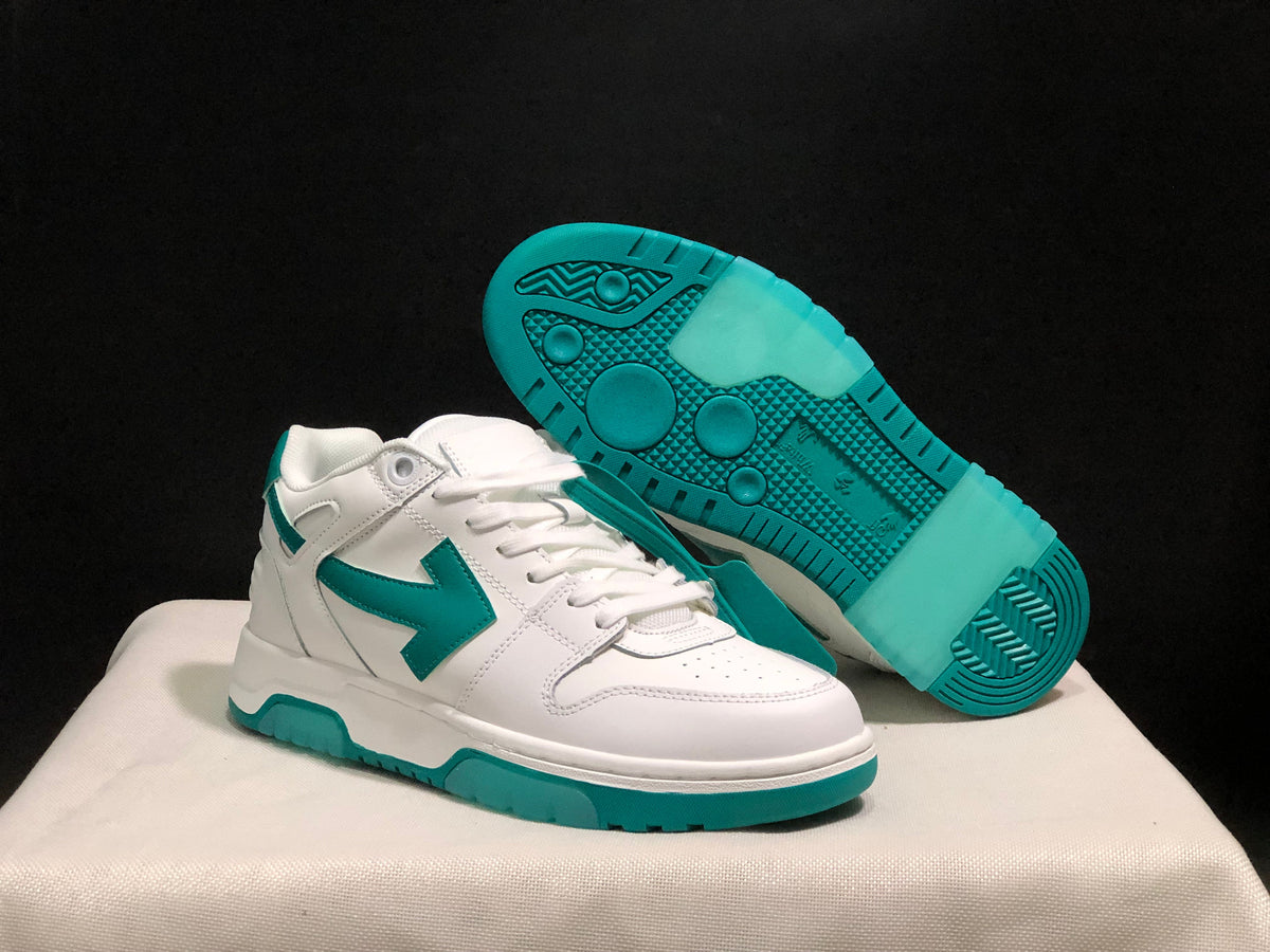 OFF-WHITE Out Of Office Low-Top Sneakers White Teal