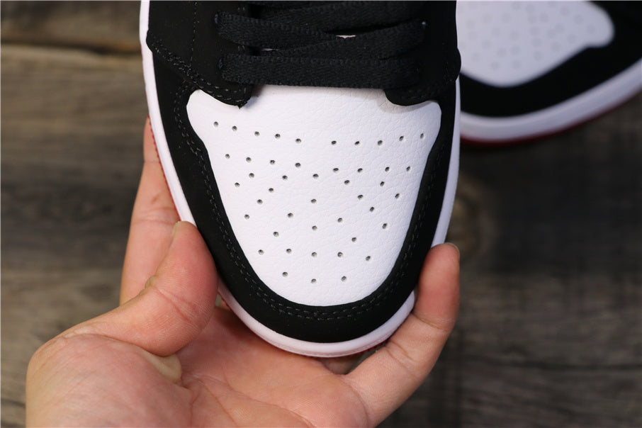 Air Jordan 1 Low Black Toe Red, White and Black Sneakers
