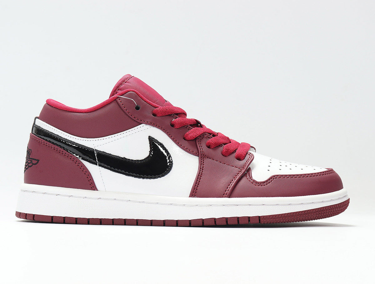 Jordan 1 Low White and Rose Red Sneakers 553558-604