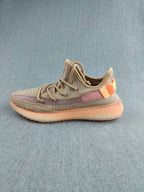 Yeezy 350 V2 Knit Sneakers in Gray and Coral