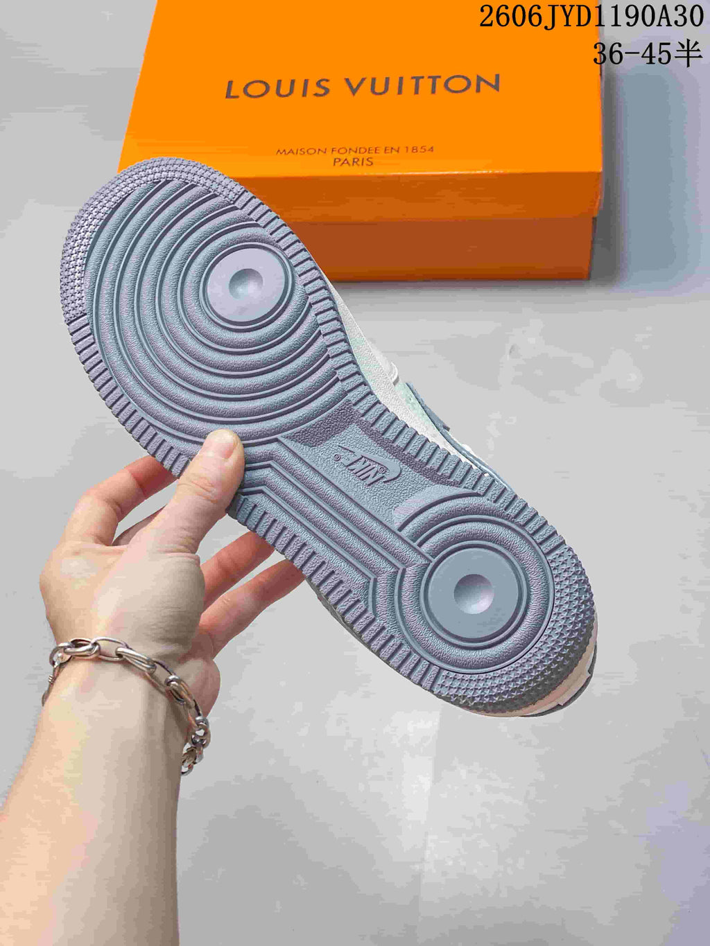 Nike Air Force 1 Low Custom Sneakers in Off-White and Gray