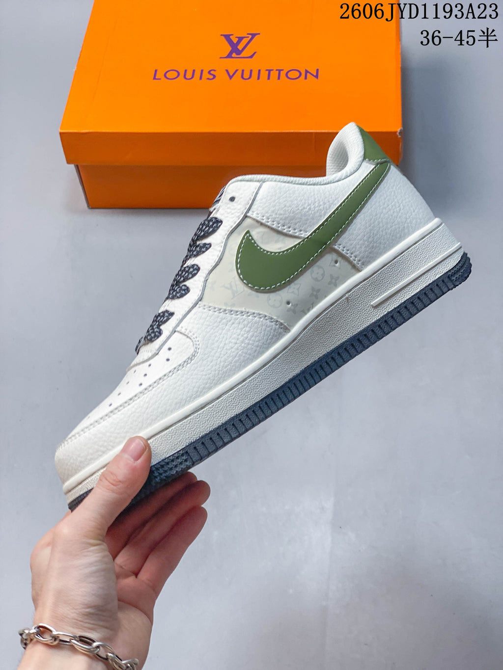 Nike Air Force 1 Low White Green Custom Sneakers
