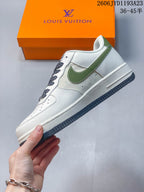Nike Air Force 1 Low White Green Custom Sneakers