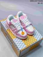 Louis Vuitton Trainer Low-Top Sneakers in Pink and White