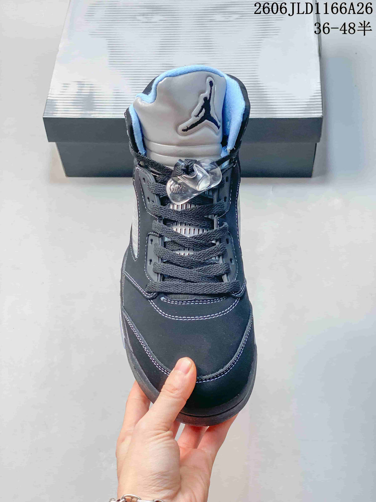 Jordan Air Jordan 5 High-Top Sneakers in Black and Blue