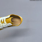 GG Women's Yellow and White Suede-Style Lace-Up Sneakers