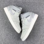 Air Jordan 1 Mid Sneakers in White and Grey