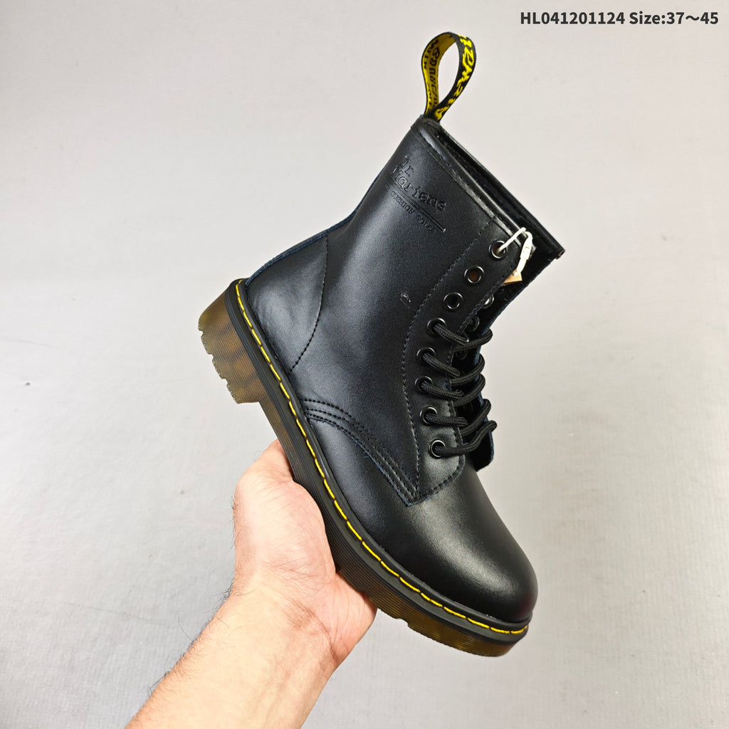 Dr. Martens 1460 Smooth Black Platform Lace-Up Boots