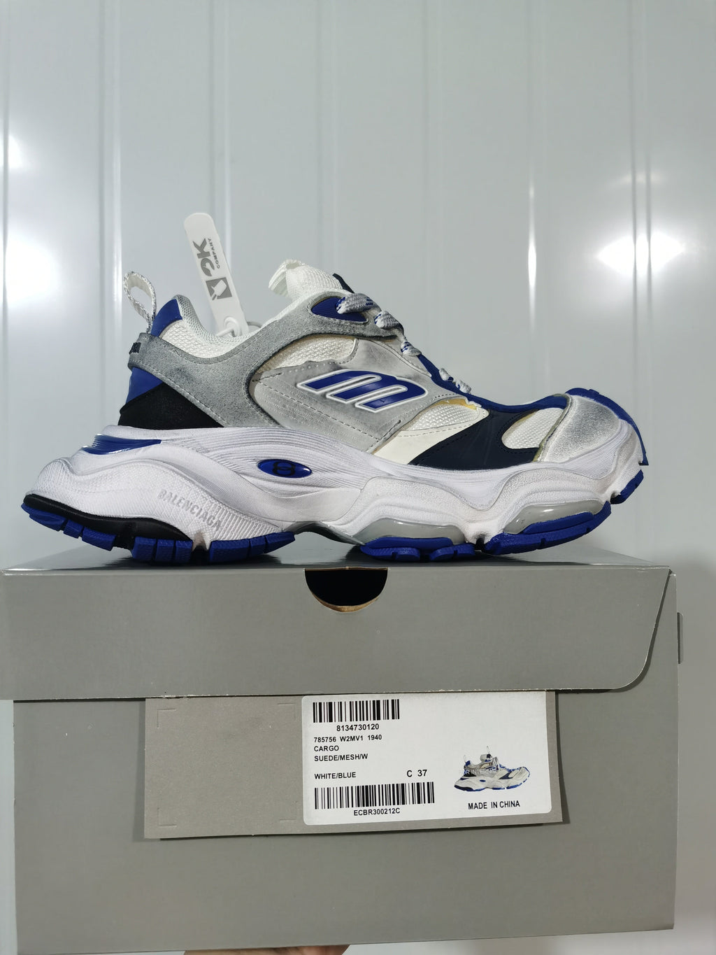 Balenciaga 1940 Cargo Sneakers White Blue 785756