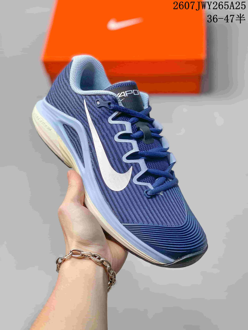 Nike Vapor 12 Low-Top Tennis Shoes Navy White 2607JWY265A25