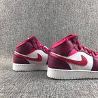 Air Jordan 1 High Sneakers in White, Pink and Burgundy