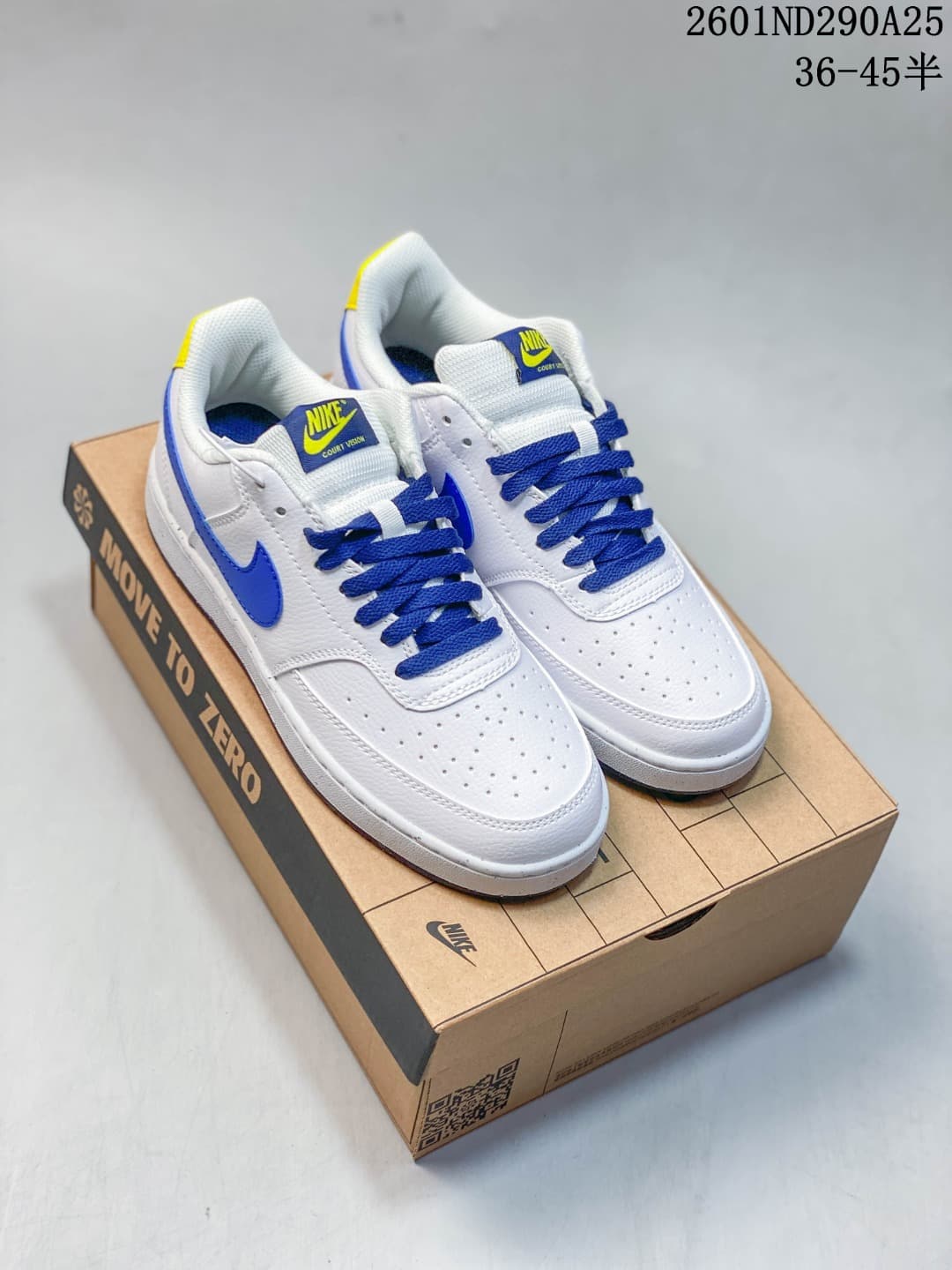 Nike Court Vision Low White Blue Yellow Sneakers 2601ND290A25
