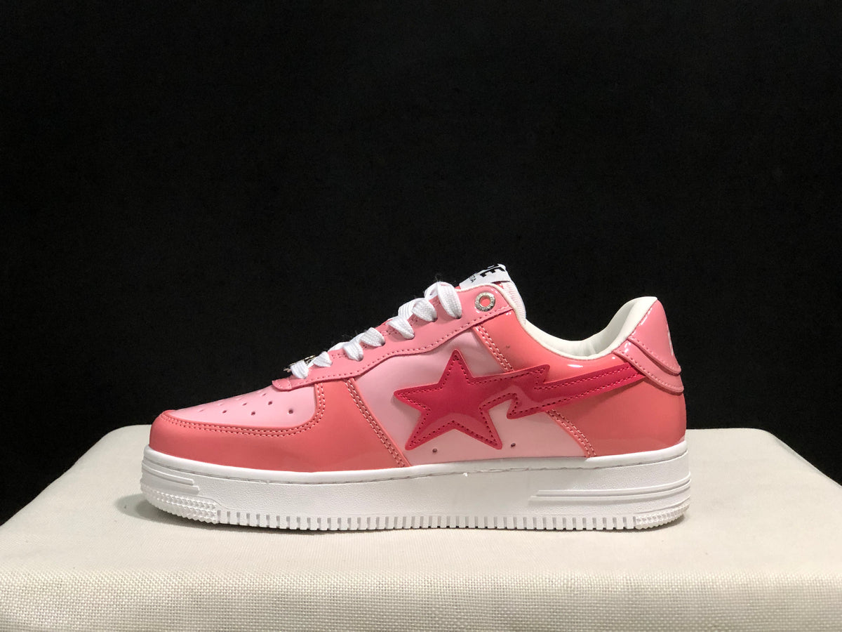 BAPE Sta Low-Top Sneakers Pink and White