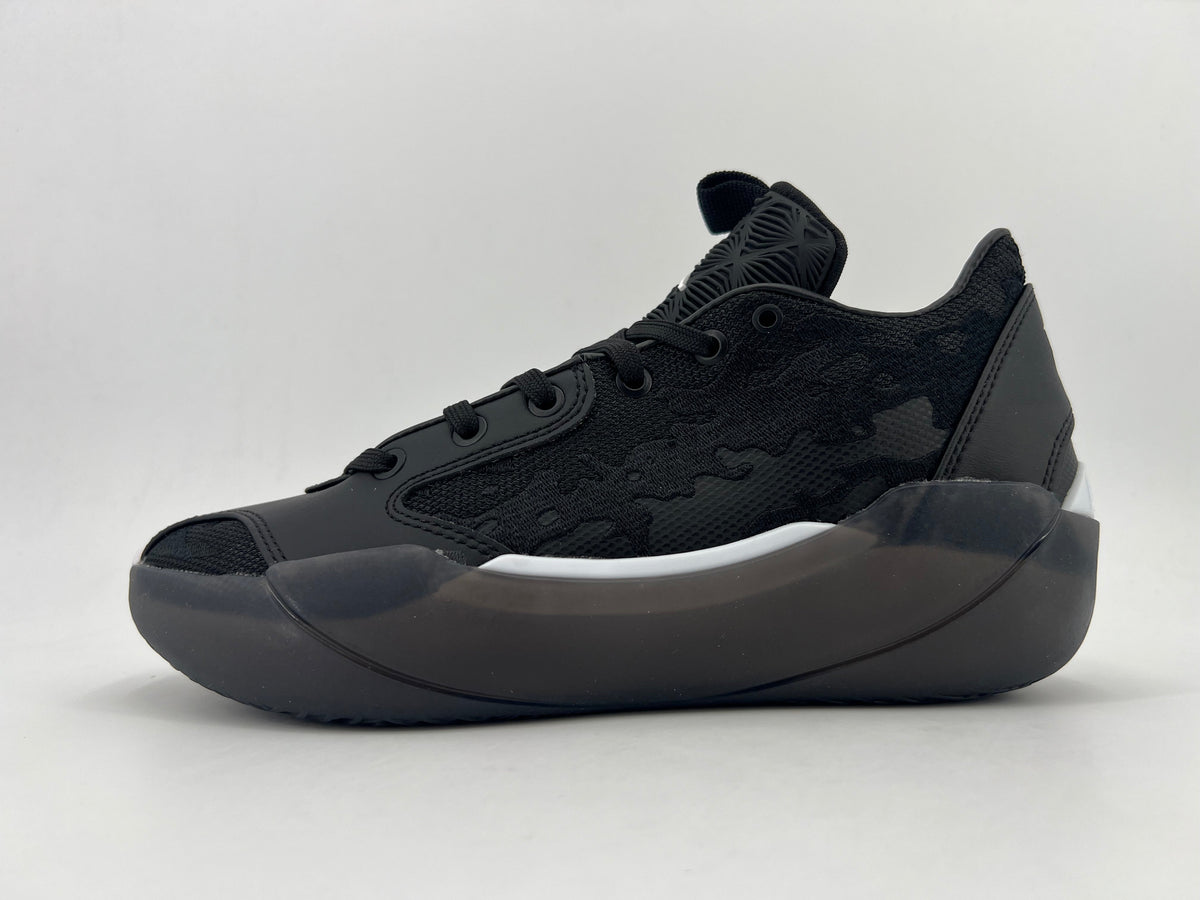 All-Black Low-Top Sneakers with Sculpted Sole