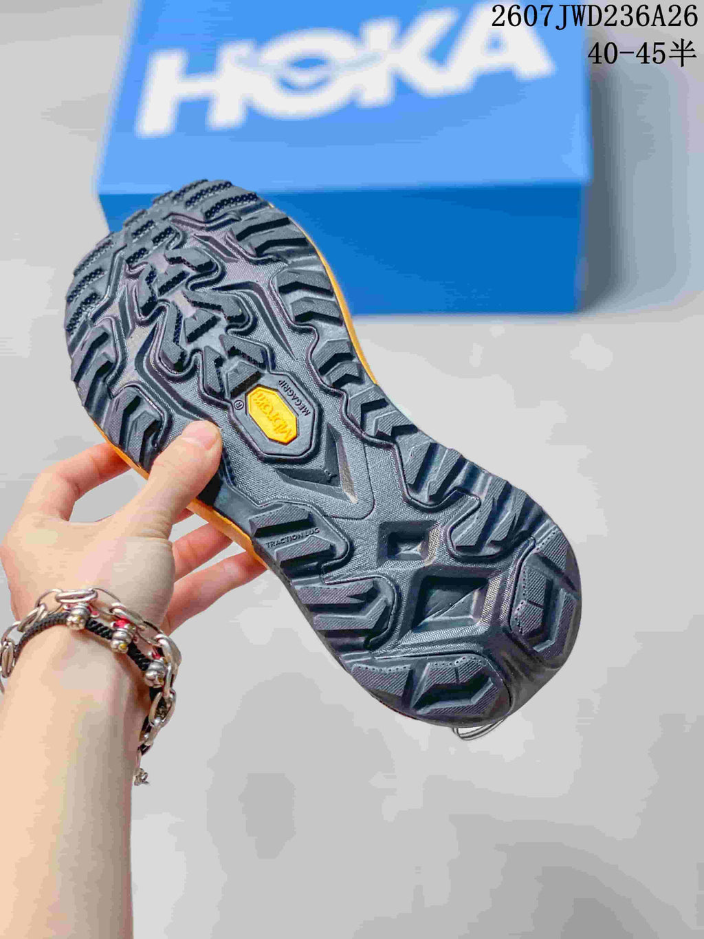 HOKA Mafate X Hike 5 Trail Running Shoes White Black Orange