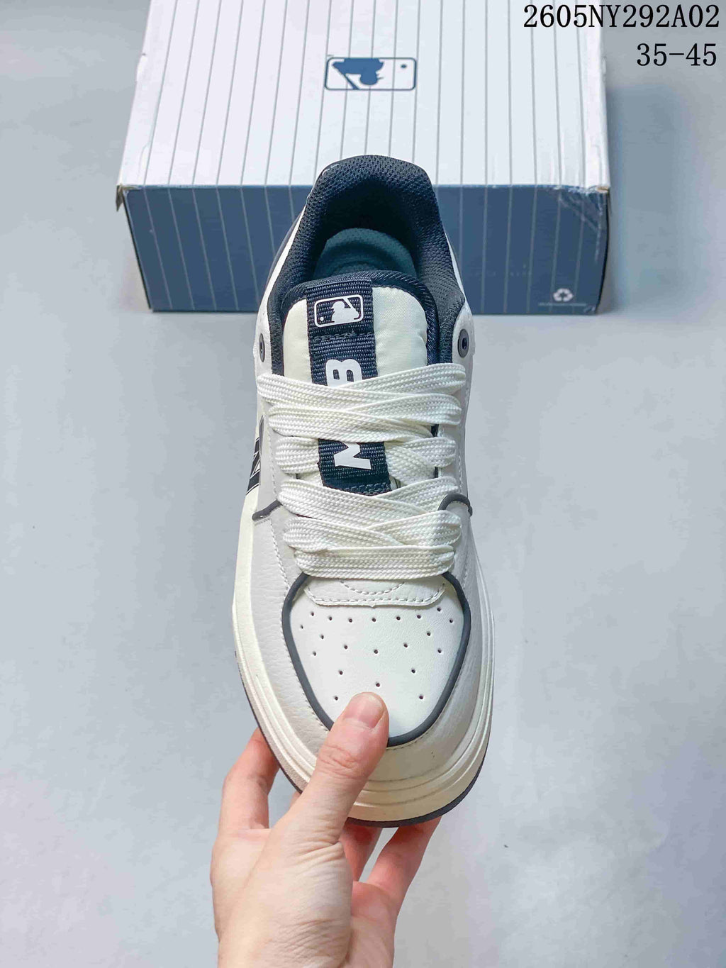 MLB Chunky Liner Low-Top Sneakers in White and Navy