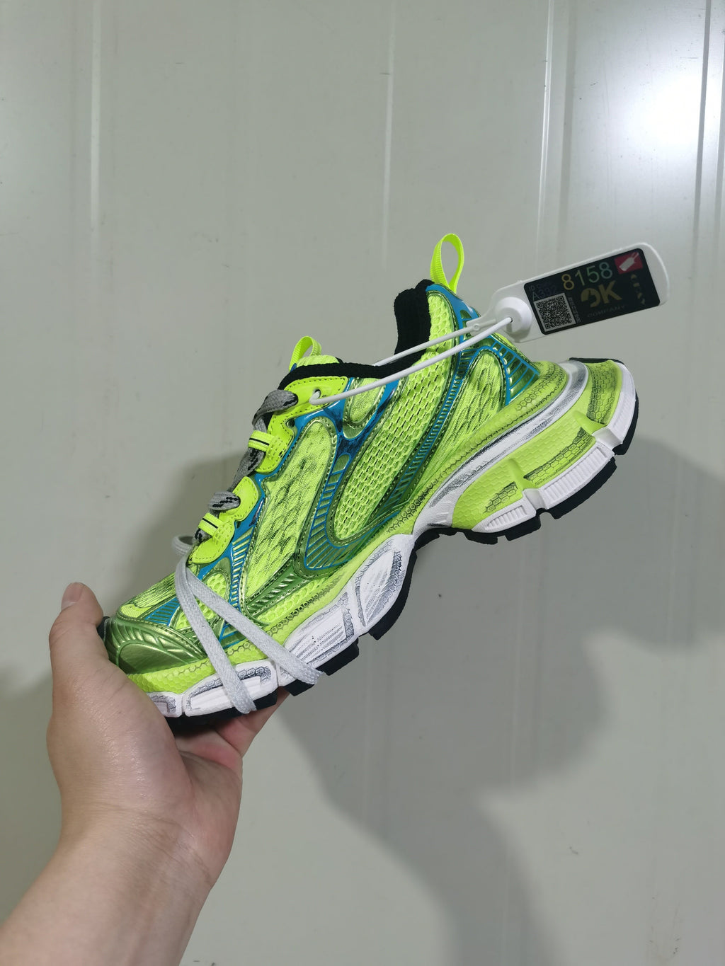 Nike 7019 Mesh Sneakers Fluorescent Yellow and Blue