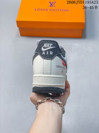 Nike Air Force 1 Low Custom Sneakers, Cream and Charcoal