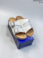 Birkenstock Two-Strap Slide Sandals in White