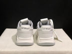 Off-White White and Grey Leather Low-Top Sneakers