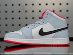 Air Jordan 1 Mid Half Blue Black White Sneakers