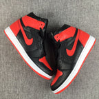 Air Jordan 1 High Black Red Scale-Textured Sneakers