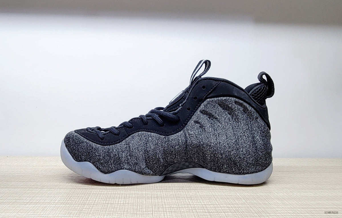 Nike Air Foamposite Pro Fleece GS Sneakers Black Grey