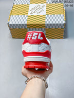 Louis Vuitton Trainer Low Sneakers in Red and White