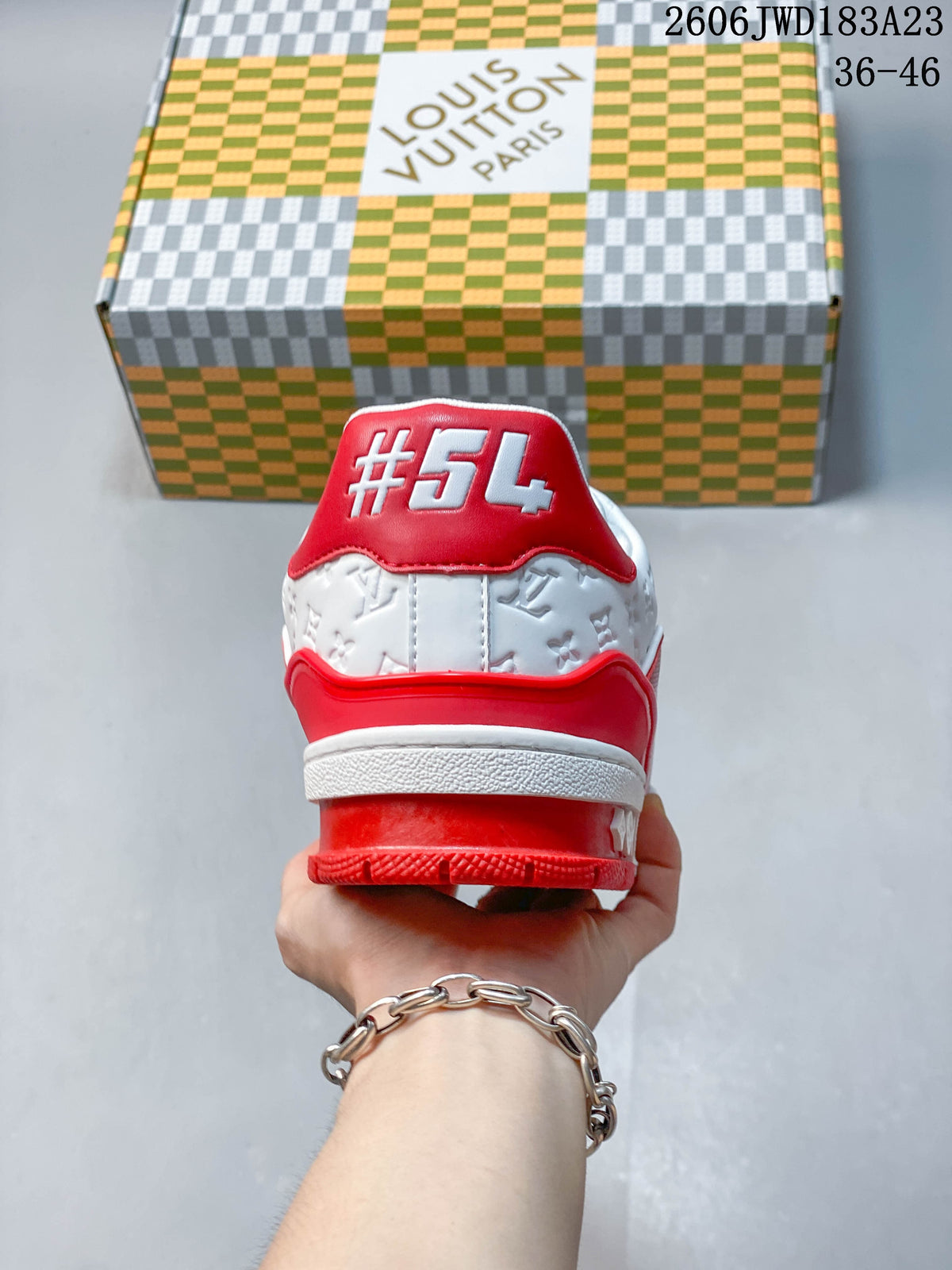 Louis Vuitton Trainer Low Sneakers in Red and White