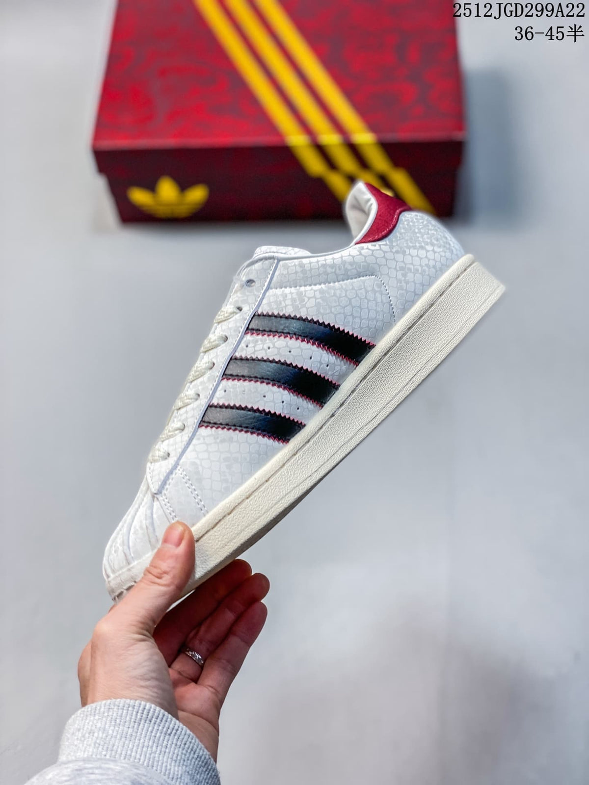 adidas Superstar Snake Year White Red Low-Top Sneakers 2512JGD299A22
