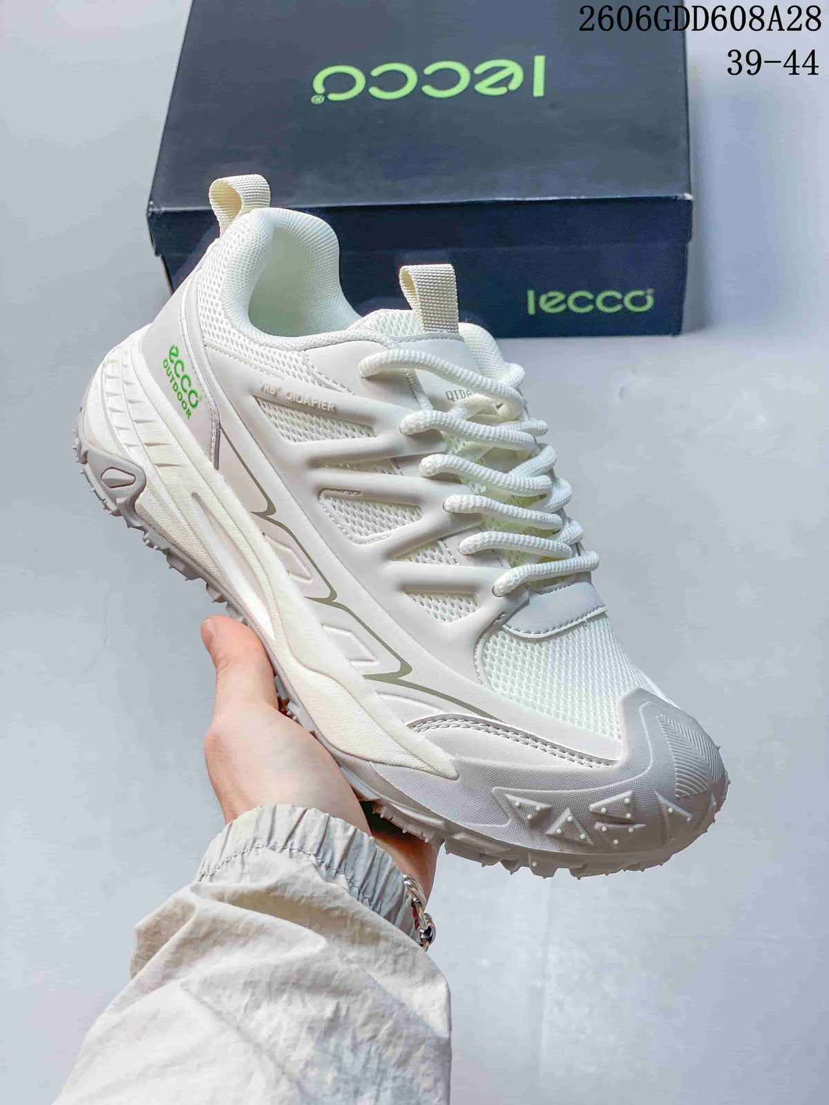 ECCO White Mesh-Look Lace-Up Sneakers 2606GDD608A28