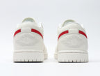 Jordan 1 Low Sneakers, Sail and Red, AO9944-161