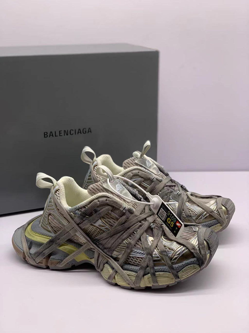 Balenciaga 3XL Spider Sneakers Champagne