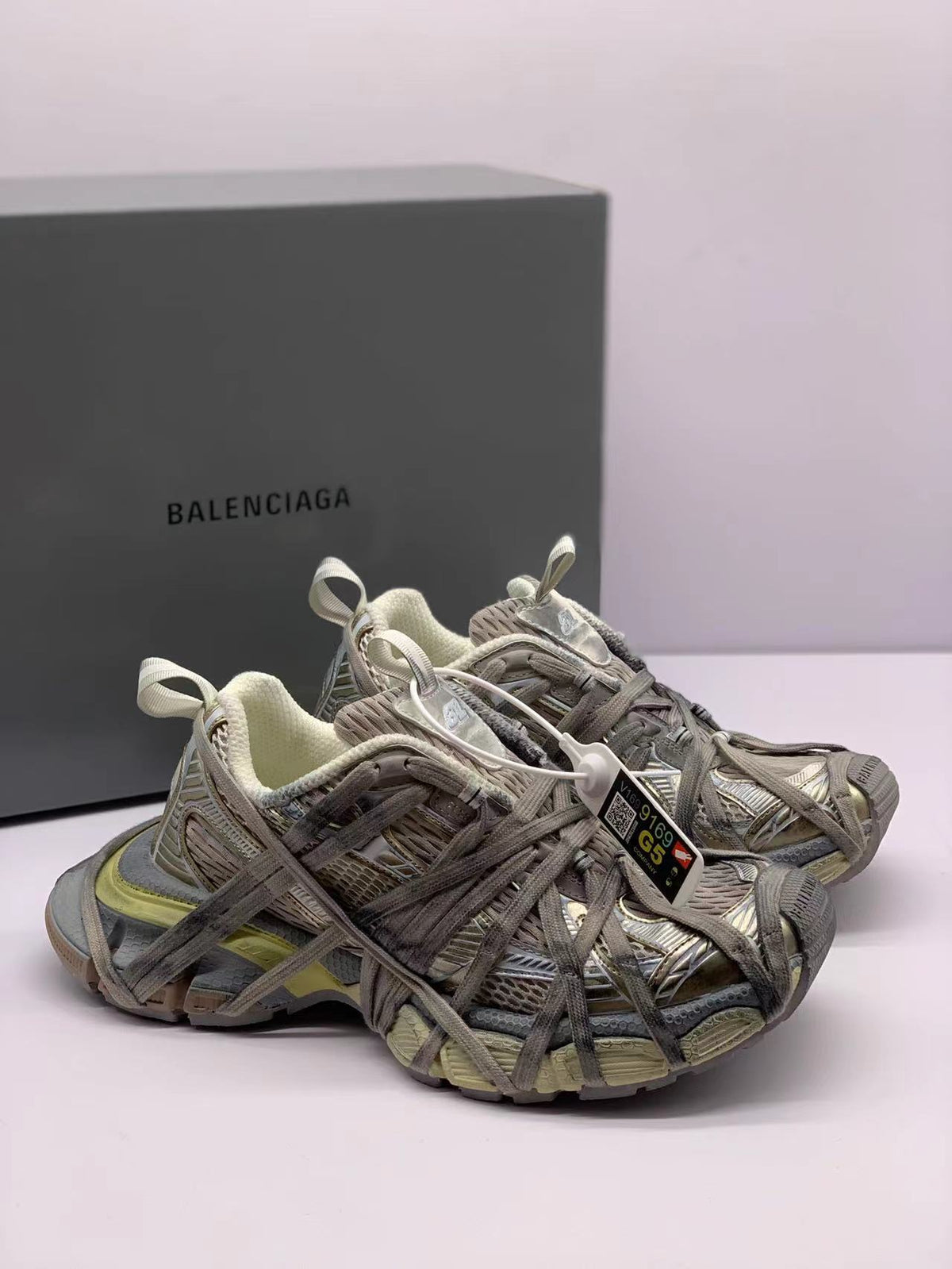 Balenciaga 3XL Spider Sneakers Champagne