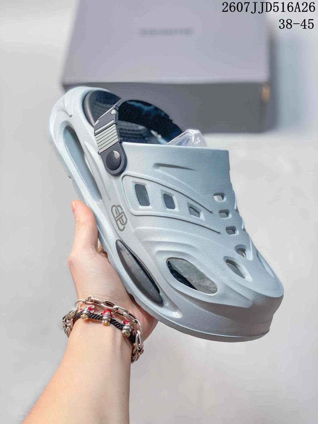 Fashion Platform Clog Sandals Light Gray 2607JJD516A26