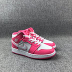 Air Jordan 1 Mid White Pink Sneakers 555112-611