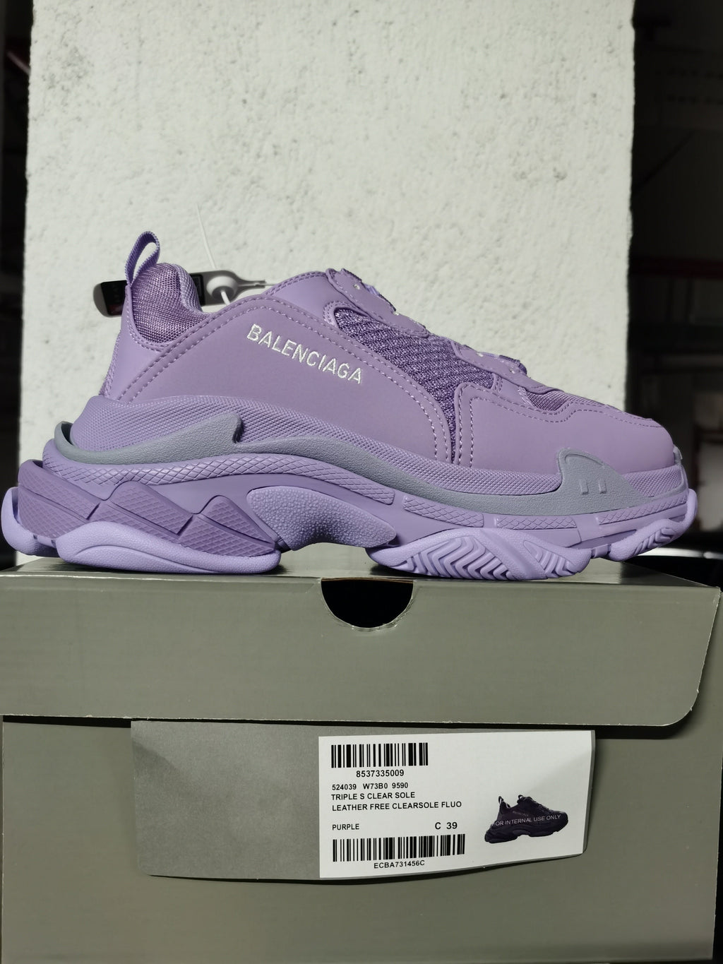 Balenciaga Triple S Clear Sole Sneakers Purple 9590