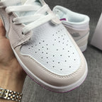 Jordan 1 Mid Grey White Fuchsia High-Top Sneakers