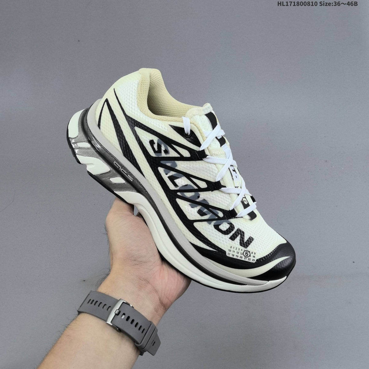 MM6 Maison Margiela x Salomon XT-4 Sneakers, White and Black