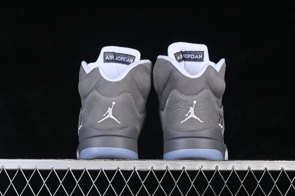 Air Jordan 5 High-Top Sneakers in Grey and White