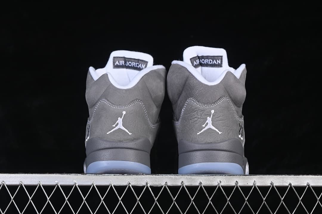 Air Jordan 5 High-Top Sneakers in Grey and White