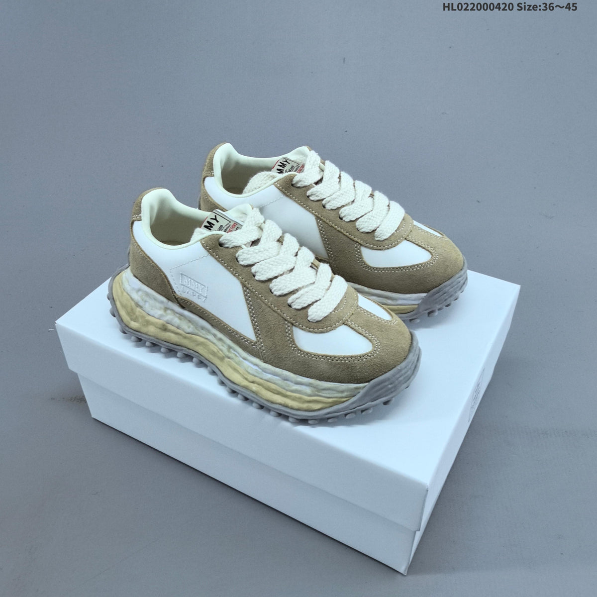 Maison MIHARA YASUHIRO Original Sole Low Sneakers Beige White