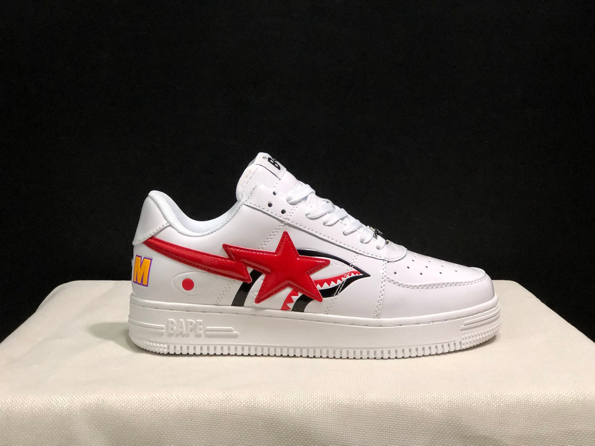BAPE Bape Sta Low-Top Sneakers White Red